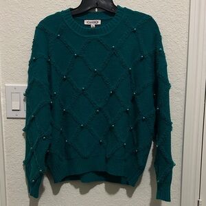 Nannette Teal Crew Neck Sweater